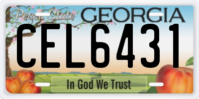 GA license plate CEL6431