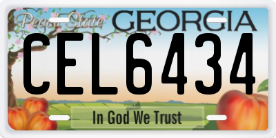 GA license plate CEL6434