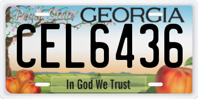 GA license plate CEL6436