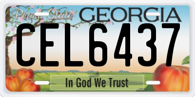 GA license plate CEL6437