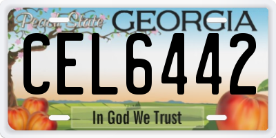 GA license plate CEL6442