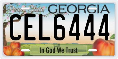 GA license plate CEL6444