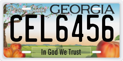 GA license plate CEL6456