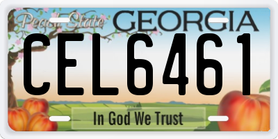 GA license plate CEL6461