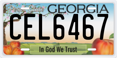 GA license plate CEL6467