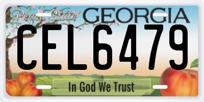GA license plate CEL6479