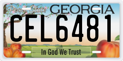 GA license plate CEL6481