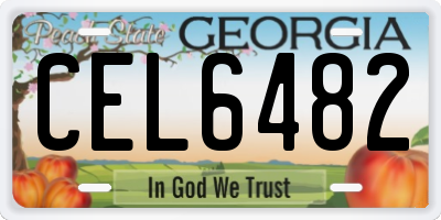 GA license plate CEL6482