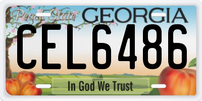 GA license plate CEL6486