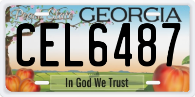 GA license plate CEL6487