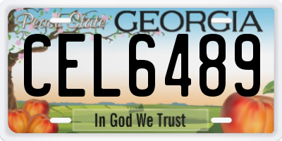 GA license plate CEL6489