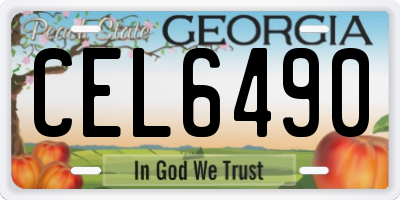 GA license plate CEL6490