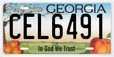 GA license plate CEL6491