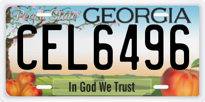 GA license plate CEL6496