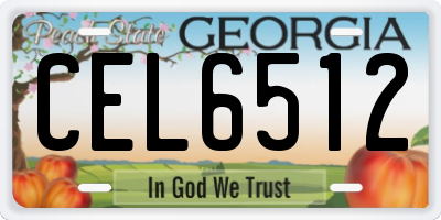 GA license plate CEL6512
