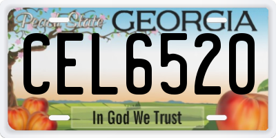 GA license plate CEL6520