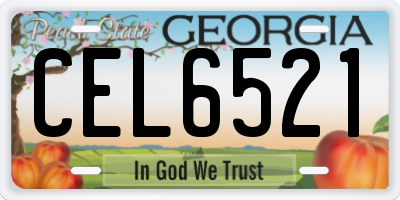 GA license plate CEL6521