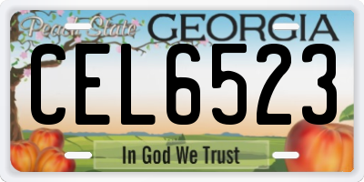GA license plate CEL6523