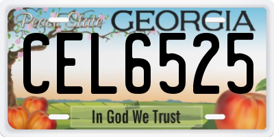 GA license plate CEL6525