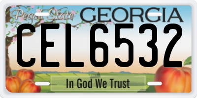 GA license plate CEL6532