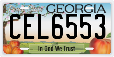 GA license plate CEL6553