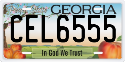 GA license plate CEL6555