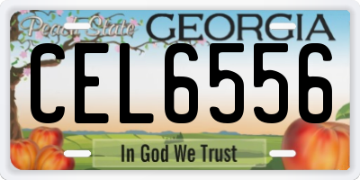 GA license plate CEL6556