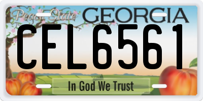 GA license plate CEL6561