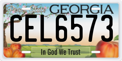 GA license plate CEL6573