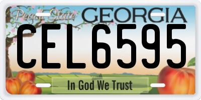 GA license plate CEL6595