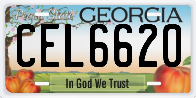 GA license plate CEL6620