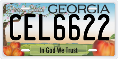 GA license plate CEL6622