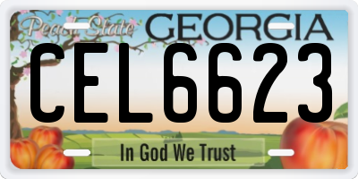 GA license plate CEL6623