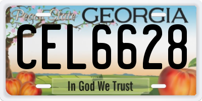 GA license plate CEL6628