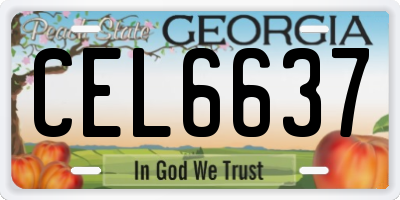 GA license plate CEL6637