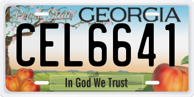 GA license plate CEL6641