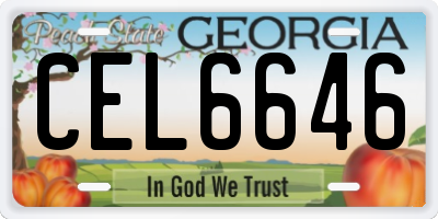 GA license plate CEL6646