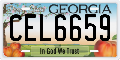 GA license plate CEL6659