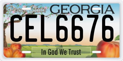 GA license plate CEL6676