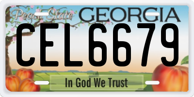 GA license plate CEL6679