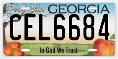 GA license plate CEL6684
