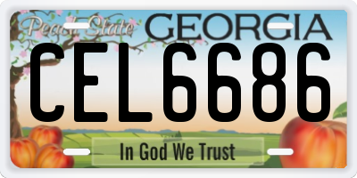 GA license plate CEL6686