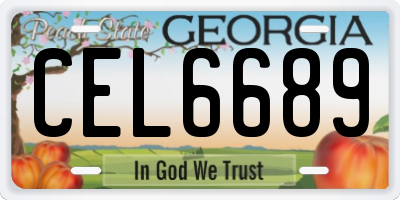 GA license plate CEL6689