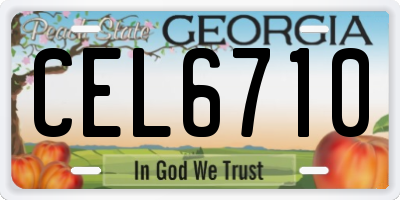 GA license plate CEL6710