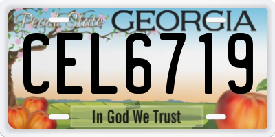 GA license plate CEL6719