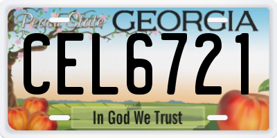 GA license plate CEL6721