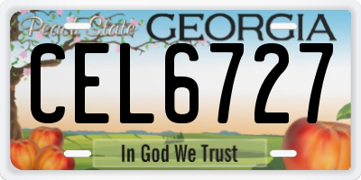 GA license plate CEL6727