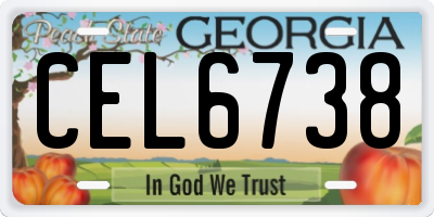 GA license plate CEL6738