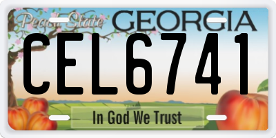 GA license plate CEL6741