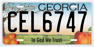 GA license plate CEL6747